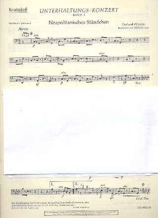 Unterhaltungskonzert Band 1 fr Violine und Klavier, erweiterbar durch Ergnzungsstimmen bis zum Q Einzelstimme - Kontrabass