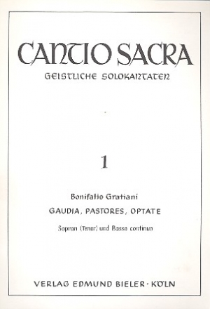 Gaudia pastores optate fr Sopran (Tenor) und Bc