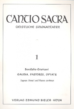 Gaudia pastores optate fr Sopran (Tenor) und Bc