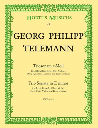 Triosonate e-Moll fr Altblockflte (Flte, Violine), Oboe und Bc