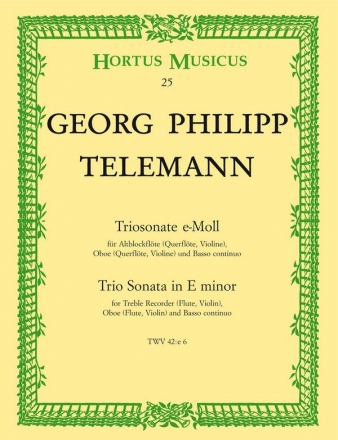 Triosonate e-Moll  fr Altblockflte (Flte, Violine), Oboe und Bc