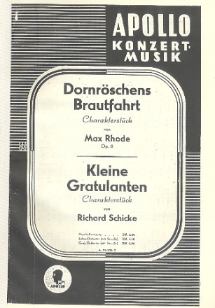Dornrschens Brautfahrt op.8 / Kleine Gratulanten fr Salonorchester