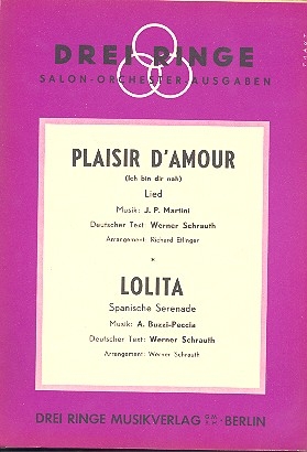 Plaisir d'amour  und  Lolita: fr Salonorchester