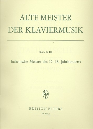 Alte Meister der Klaviermusik Band 3 fr Klavier Italienische Meister des 16. bis 18. Jahrhunderts