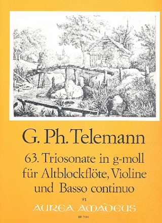 Triosonate g-Moll Nr.63 fr Altblockflte, Violine und Bc Partitur und Stimmen