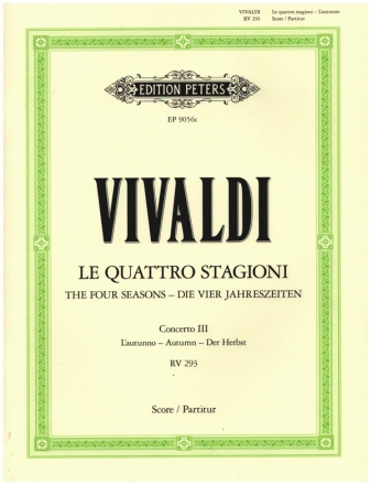 Konzert F-Dur RV293 op.8,3 'Der Herbst' fr Violine und Streicher Partitur