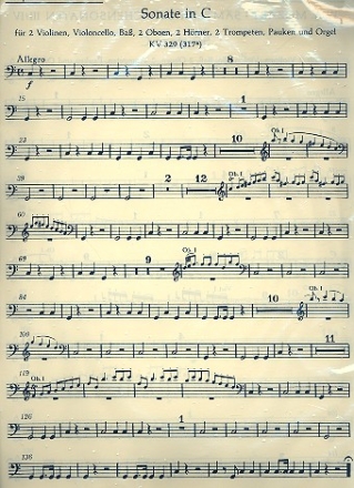 2 Sonaten C-Dur KV278 und KV329 fr Orgel und Orchester Harmonie