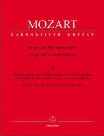 Smtliche Kirchensonaten Band 2 fr 2 Violinen, Orgel, Violoncello, Bass Partitur und Stimmen