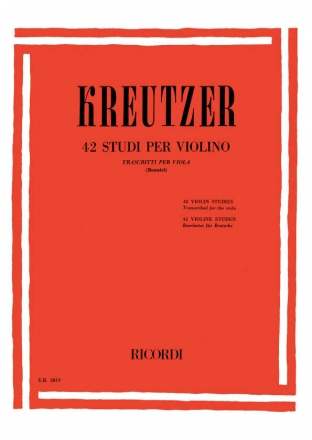 Studi per violino trascritti per viola