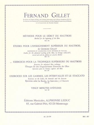 Exercices pour la technique suprieure du hautbois