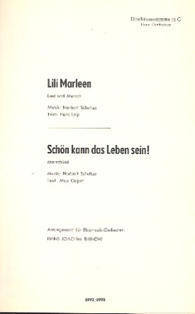 Lili Marleen - Lied und Marsch fr Blasorchester Partitur