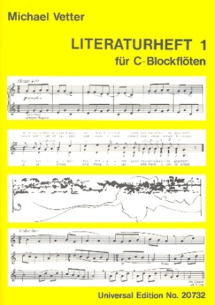 Blockfltenschule - Literaturheft Band 1 fr C-Blockflte