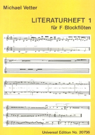 Blockfltenschule - Literaturheft Band 1 fr F-Blockflte