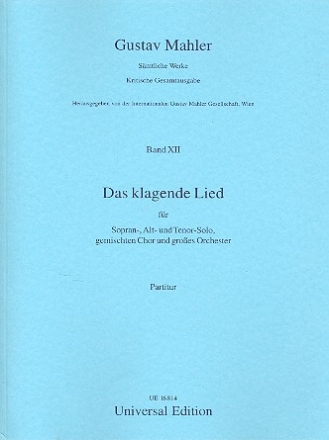 Das klagende Lied fr Gesang und Orchester Partitur