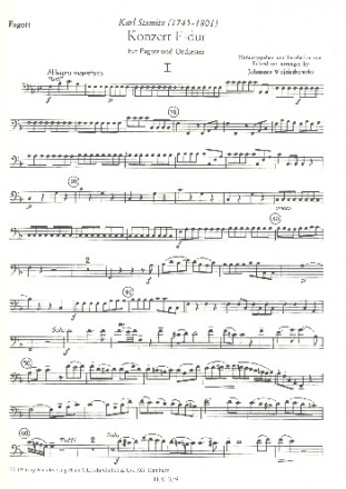 Konzert F-Dur für Fagott und Orchester Fagott solo