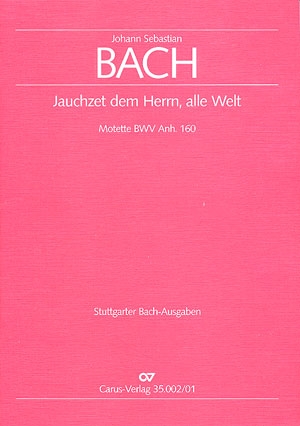 Jauchzet dem Herrn alle Welt BWV Anh160 für gem Chor (Doppelchor) (und Bc) Partitur (dt)