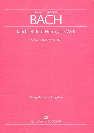 Jauchzet dem Herrn alle Welt BWV Anh160 fr gem Chor (Doppelchor) (und Bc) Partitur (dt)