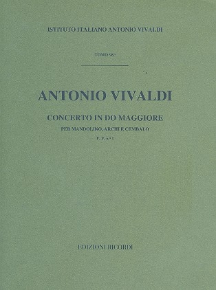 Concerto do maggiore  RV 425/p 134/f per mandolino e orchestra d'archi v:1 partitura