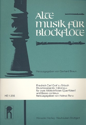 3 DIVERTISSEMENTS MELODIEUX FUER 2 F'-BLOCKFLOETEN (FL) UND BC