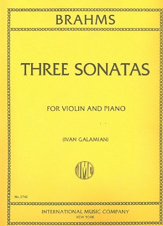 3 Sonatas op.78, op.100 and op.108 for violin and piano