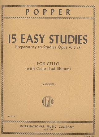 15 easy Studies in the first Position for violoncello 
