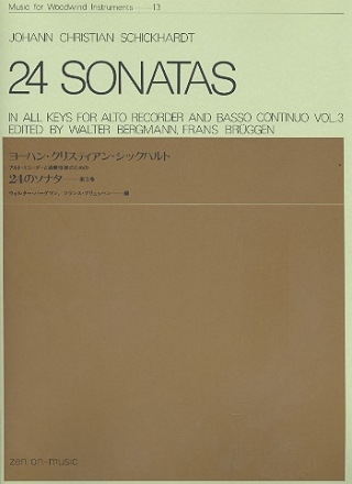 24 Sonatas in all Keys vol.3 for alto recorder and piano