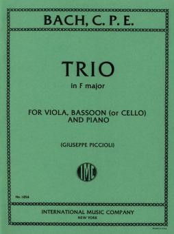 Trio F major for viola, bassoon and piano (viola, cello and piano) PICCIOLI, G., ED.