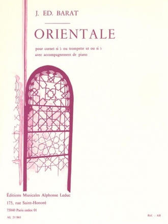 Orientale pour cornet ou trompette en ut ou si b et piano