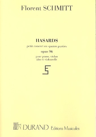 Hasards petit concert en quatre parties pour piano, violon, alto et partition et parties