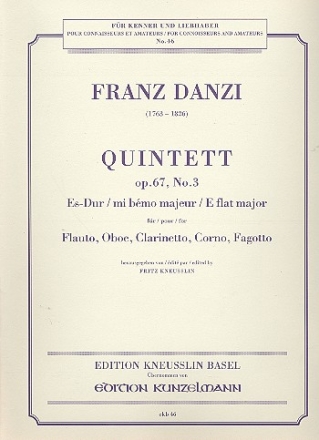 Quintett Es-Dur op.67,3 fr Flte, Oboe, Klarinette, Horn und Fagott Stimmen