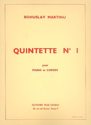 Quintette pour 2 violons, alto, violoncelle et piano Partitur und 4 Stimmen
