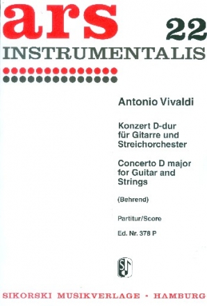 Konzert D-Dur fr Gitarre und Streichorchester Partitur