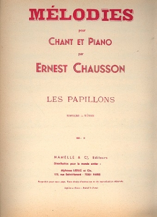 Les papillons pour soprano et piano