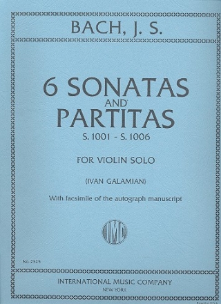 6 Sonatas and partitas BWV1001-1006 for violin