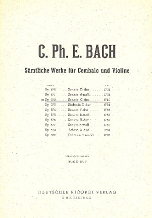 Sonate C-Dur fr Cembalo (Klavier) und Violine