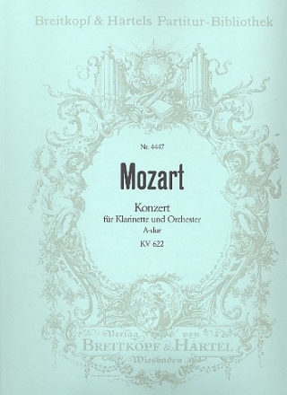 Konzert A-Dur KV622 fr Klarinette und Orchester Partitur