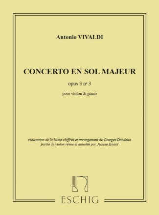 CONCERTO SOL MAJEUR POUR VIOLON ET ORCHESTRE A CORDES, R 310/P 96/ F I:173    EDITION VIOLON/PIANO