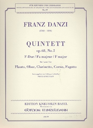 Quintett F-Dur op.68,2 fr Flte, Oboe, Klarinette, Horn und Fagott Stimmen