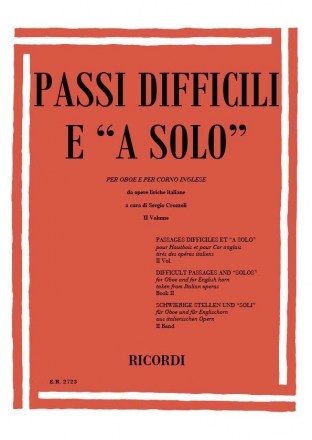 Passi difficili e a solo vol.2 per oboe e per corno inglese da opere liriche italiane