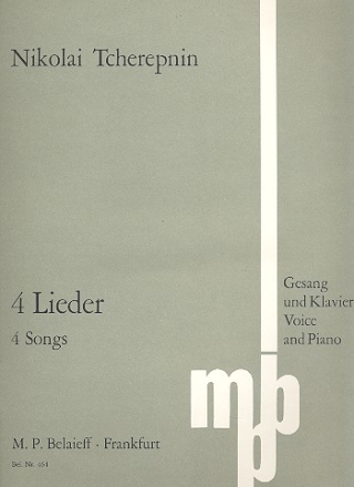 4 Lieder fr Gesang und Klavier (russ/fr/dt)