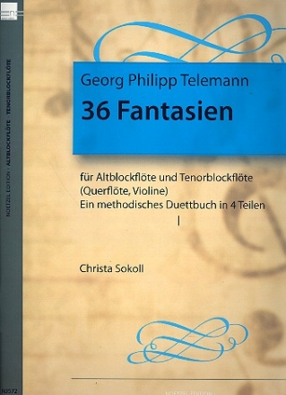 36 Fantasien Band 1 (Nr.1-8) für Altblockflöte und Tenorblockflöte (Flöte, Violine) Spielpartitur