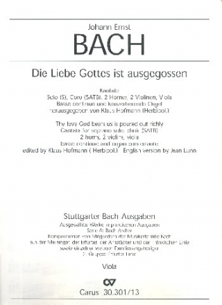 DIE LIEBE GOTTES IST AUSGEGOSSEN FUER S SOLO, SATB CHOR UND ORCHE- STER            VIOLA