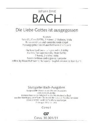 DIE LIEBE GOTTES IST AUSGEGOSSEN FUER S SOLO, SATB CHOR UND ORCHE- STER            HORN 1