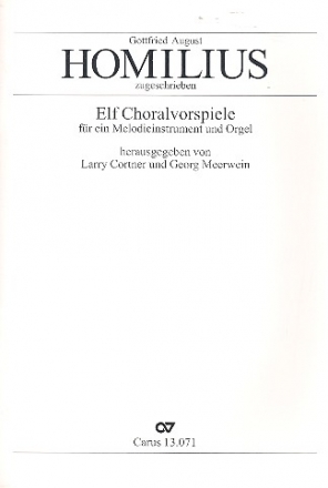 11 Choralvorspiele fr ein Melodieinstrumente und Orgel Partitur und Stimmen