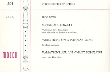 Schneider Terzett Variationen SAT Blockflten partitur