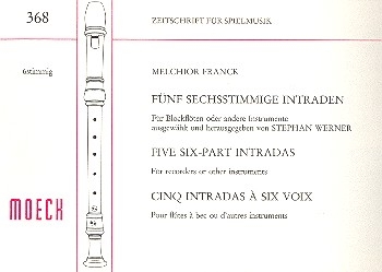 5 Intraden fr 6 Blockflten (SSATTB) Partitur