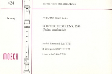 Souterliedekens Psalmi neerlandici fr 3 Blockflten (SSA) Spielpartitur