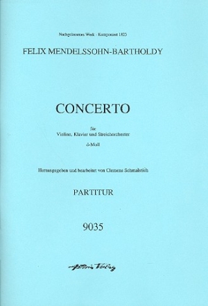 Concerto d-Moll fr Violine, Klavier und Streichorchester Partitur