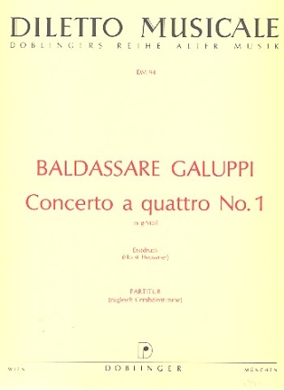 Concerto a quattro g-Moll Nr.1 fr Streichorchester Partitur