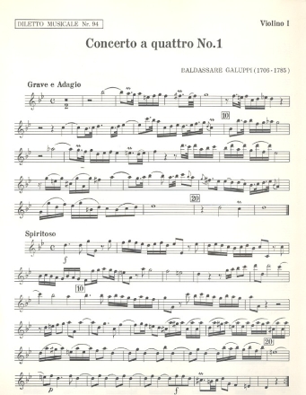 Concerto a quattro g-Moll Nr.1 fr Streichorchester Violine 1